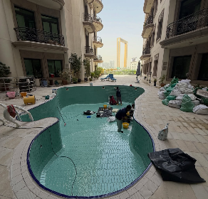 New swimming pool tiles