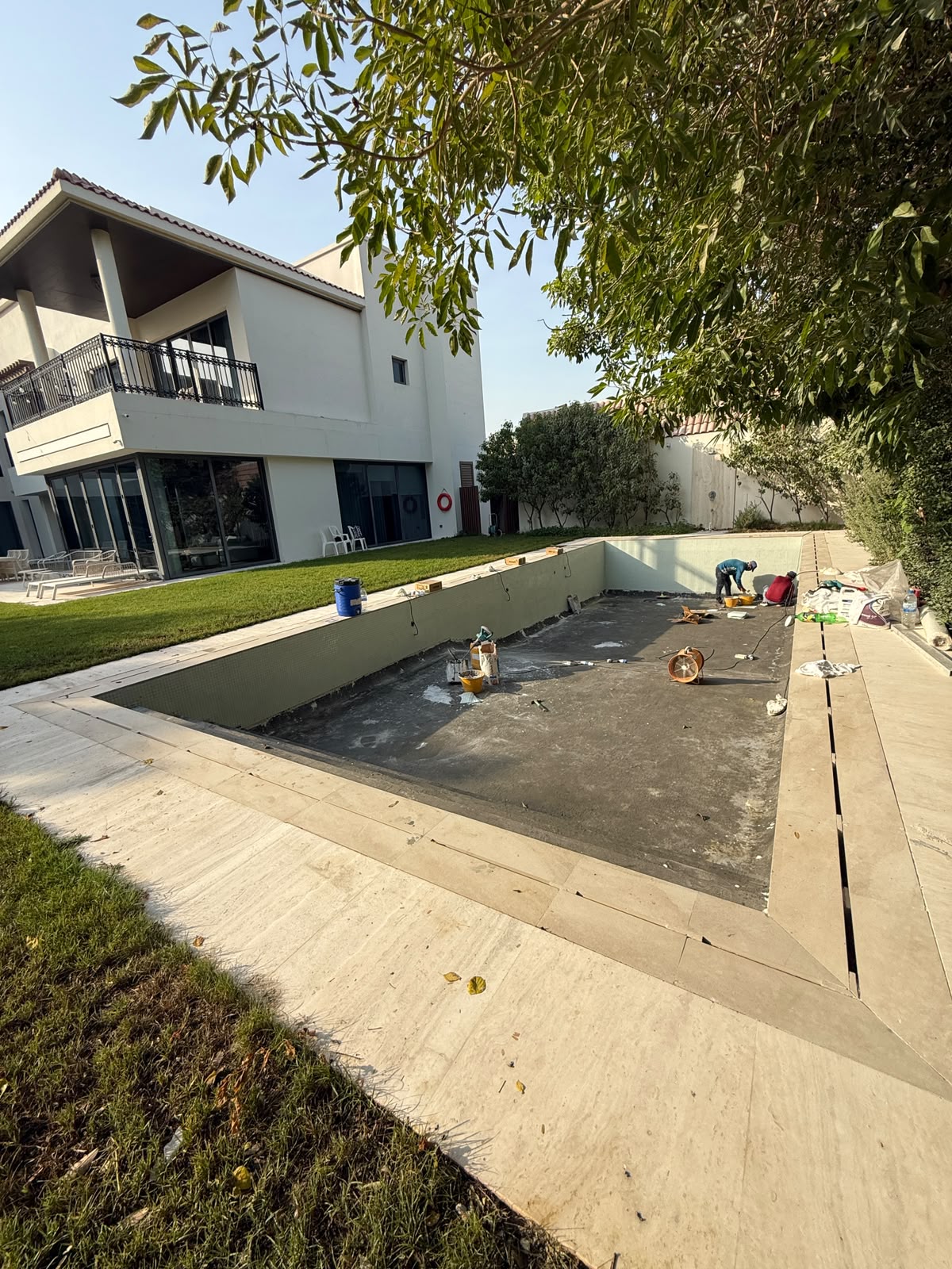 Swimming pool renovation detail in Umm Suqeim