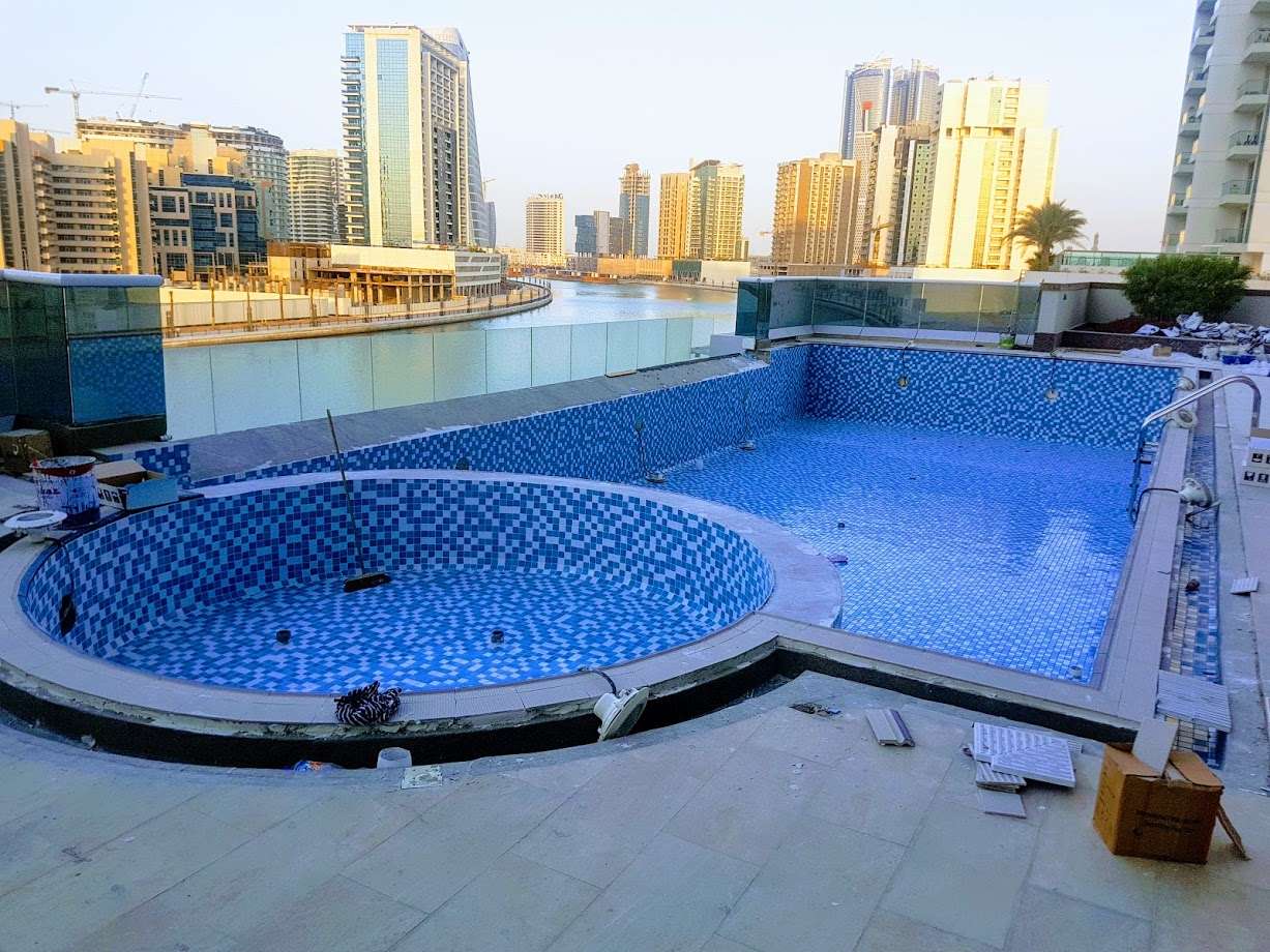 Swimming pool under renovation in Dubai